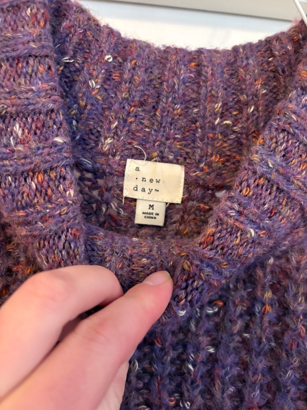 A New Day Mockneck Knit Cozycore Feminine Purple Sweater Women’s Medium Teacher - Picture 3 of 5